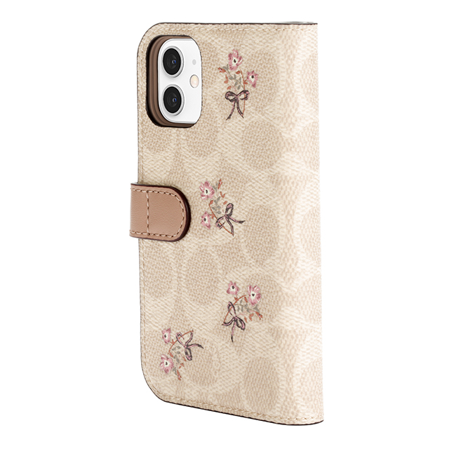 【iPhone12 mini ケース】Folio Case (Floral Bow Signature C Sand/Multi Printed/Glitter Accents)サブ画像