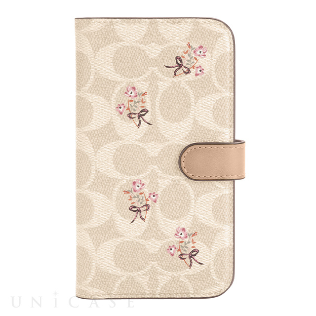 【iPhone12/12 Pro ケース】Folio Case (Floral Bow Signature C Sand/Multi Printed/Glitter Accents)