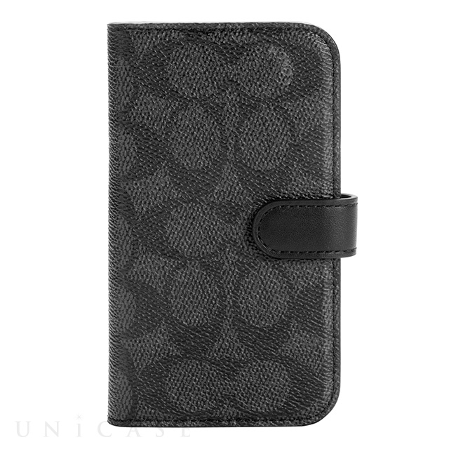 iPhone12 mini ケース】Folio Case (Signature C Black) COACH ...