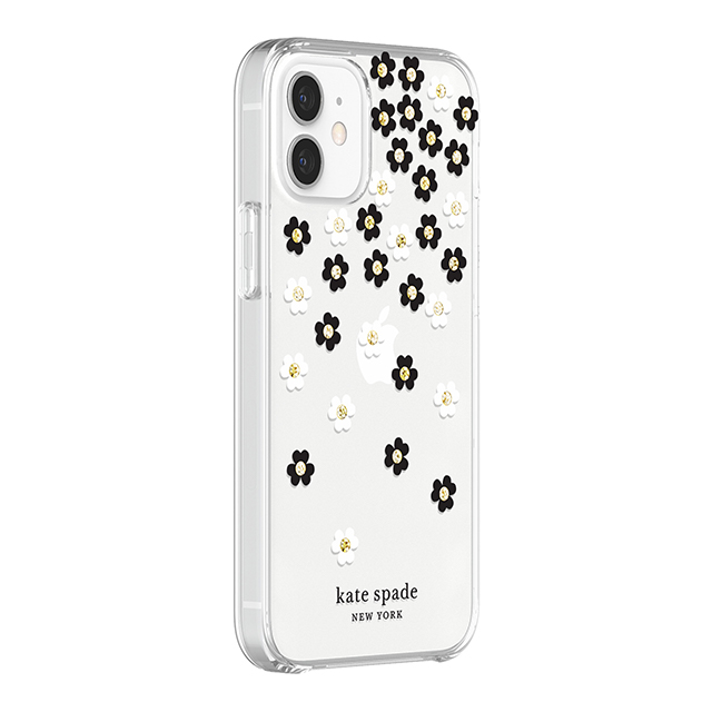 【iPhone12 mini ケース】Protective Hardshell Case (Scattered Flowers Black/White/Gold Gems/Clear/White Bumper)goods_nameサブ画像