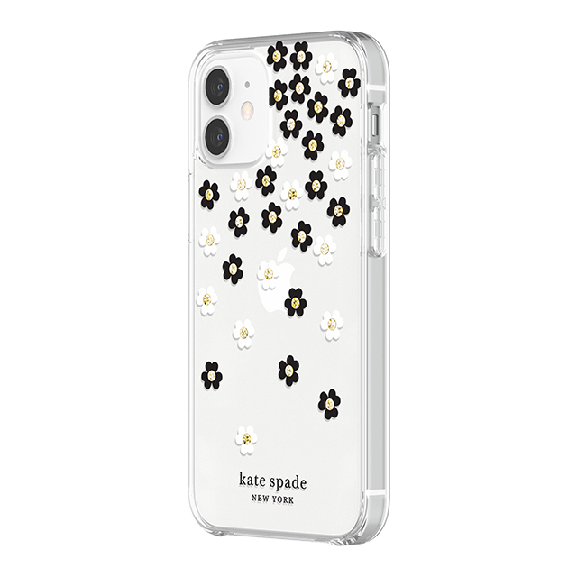【iPhone12 mini ケース】Protective Hardshell Case (Scattered Flowers Black/White/Gold Gems/Clear/White Bumper)サブ画像