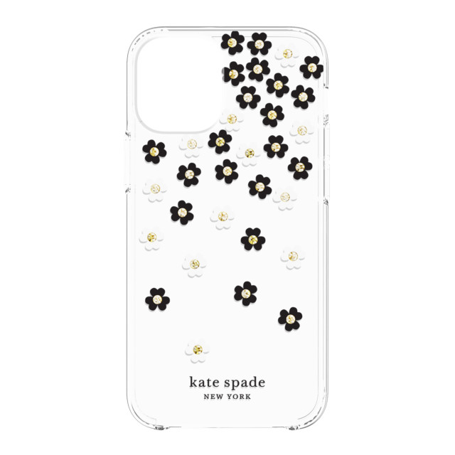 【iPhone12 mini ケース】Protective Hardshell Case (Scattered Flowers Black/White/Gold Gems/Clear/White Bumper)サブ画像