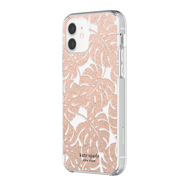 【iPhone12/12 Pro ケース】Protective Hardshell Case (Island Leaf Pink Glitter/Clear/Blush Bumper)サブ画像