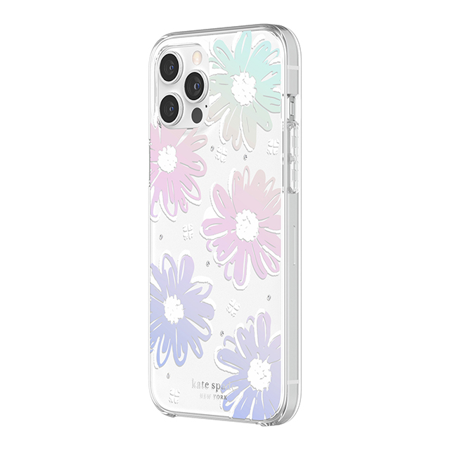 【iPhone12 Pro Max ケース】Protective Hardshell Case (Daisy Iridescent Foil/White/Clear/Gems)goods_nameサブ画像
