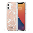 【iPhone12 mini ケース】Protective Hardshell Case (Island Leaf Pink Glitter/Clear/Blush Bumper)