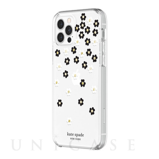 【iPhone12/12 Pro ケース】Protective Hardshell Case (Scattered Flowers Black/White/Gold Gems/Clear/White Bumper)