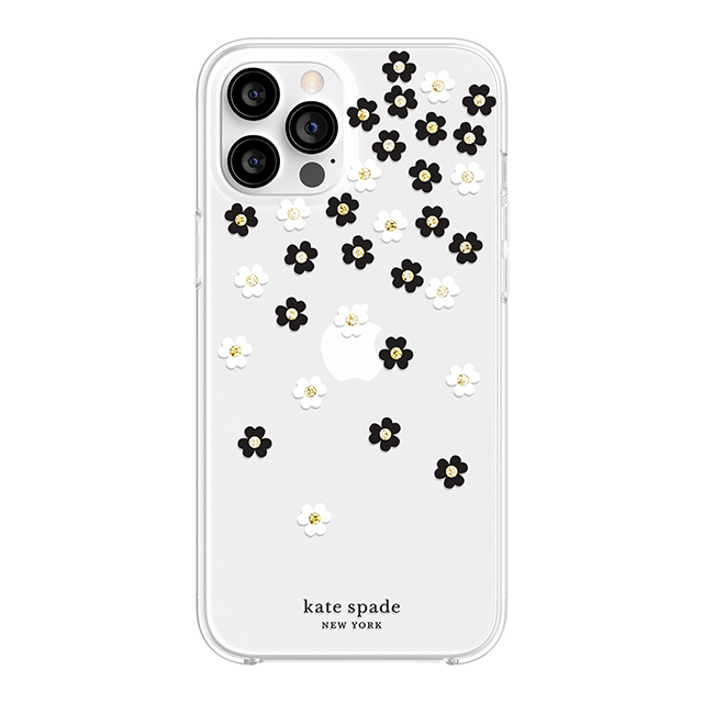 【iPhone12 Pro Max ケース】Protective Hardshell Case (Scattered Flowers Black/White/Gold Gems/Clear/White Bumper)goods_nameサブ画像
