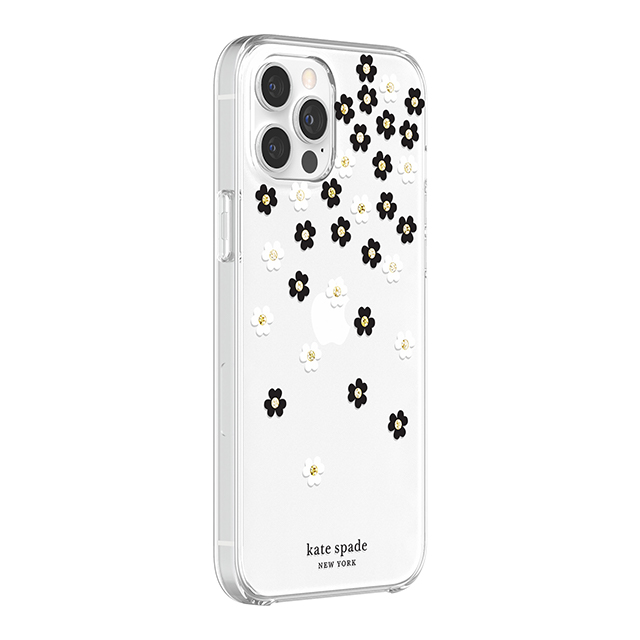 【iPhone12 Pro Max ケース】Protective Hardshell Case (Scattered Flowers Black/White/Gold Gems/Clear/White Bumper)goods_nameサブ画像