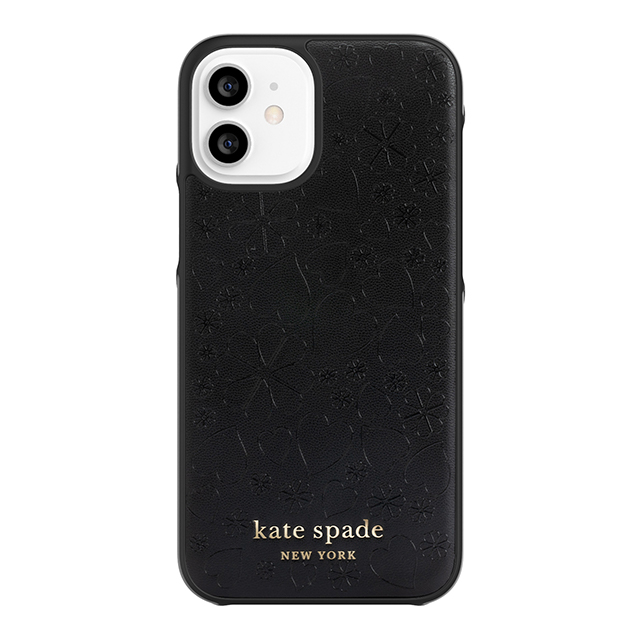 【iPhone12 mini ケース】Wrap Case (Black Crumbs/Clover Hearts Printed Pattern/Gold Sticker Logo)サブ画像