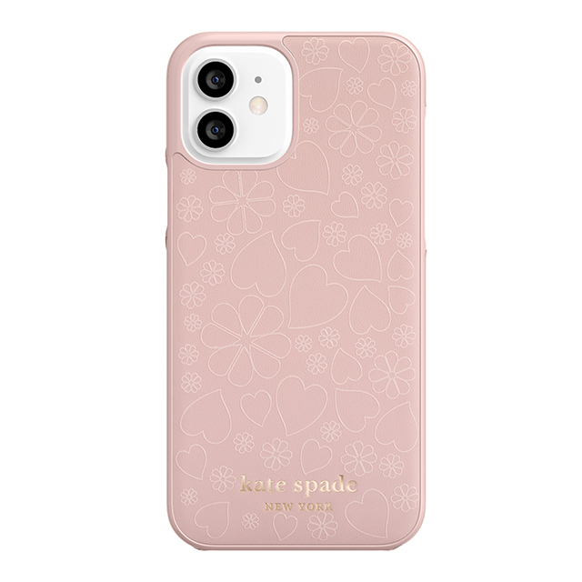 【iPhone12/12 Pro ケース】Wrap Case (Pale Vellum Crumbs/Printed Clover Heart Pattern/Pale Vellum PC/Gold Sticker Logo)