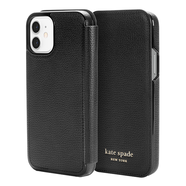 【iPhone12/12 Pro ケース】Folio Case (Black Crumbs/Black PC/Gold Sticker Logo)サブ画像