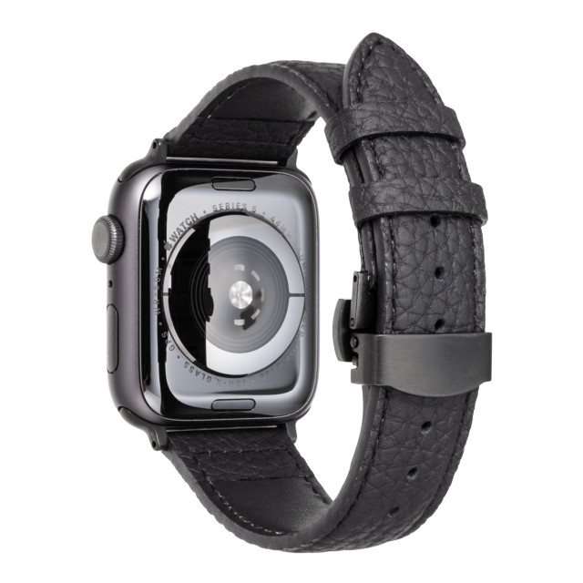 【Apple Watch バンド 49/45/44/42mm】German Shrunken-calf Watchband (Black) for Apple Watch Ultra2/SE(第2/1世代)/Series9/8/7/6/5/4/3/2/1サブ画像