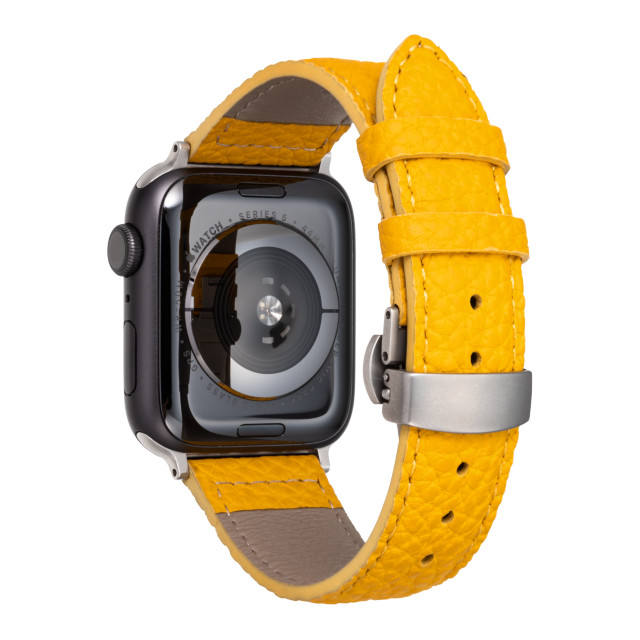 【Apple Watch バンド 49/45/44/42mm】German Shrunken-calf Watchband (Yellow) for Apple Watch Ultra2/SE(第2/1世代)/Series9/8/7/6/5/4/3/2/1サブ画像