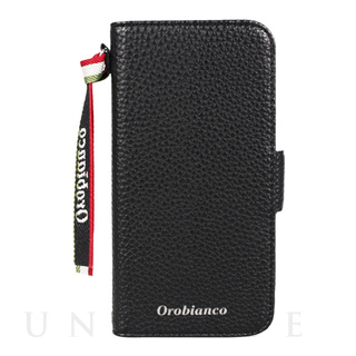 Orobianco（オロビアンコ）【iPhone12 mini ケース】“シュリンク” PU Leather Book Type Case (ブラック)