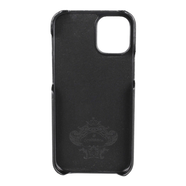 【iPhone12 mini ケース】“サフィアーノ調” PU Leather Back Case (ブラック)goods_nameサブ画像