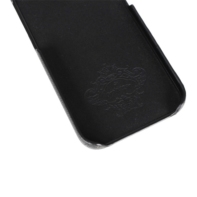 【iPhone12 mini ケース】“サフィアーノ調” PU Leather Back Case (ブラック)サブ画像