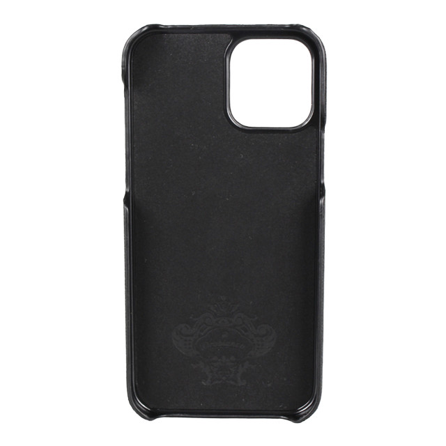 【iPhone12/12 Pro ケース】“サフィアーノ調” PU Leather Back Case (ブラック)goods_nameサブ画像