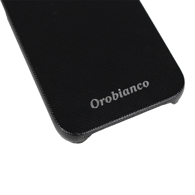 【iPhone12/12 Pro ケース】“サフィアーノ調” PU Leather Back Case (ブラック)サブ画像