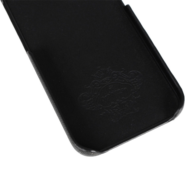 【iPhone12/12 Pro ケース】“サフィアーノ調” PU Leather Back Case (ブラック)サブ画像