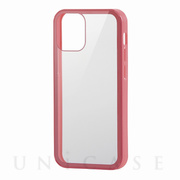 【iPhone12 mini ケース】ハイブリッドケース 360度保護 ガラス (ピンク)