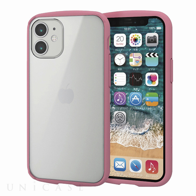 【iPhone12 mini ケース】ハイブリッドケース TOUGH SLIM LITE フレームカラー (ピンク)