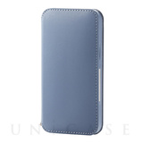 【iPhone12 mini ケース】レザーケース NEUTZ 磁石付き 手帳型 (ブルー)