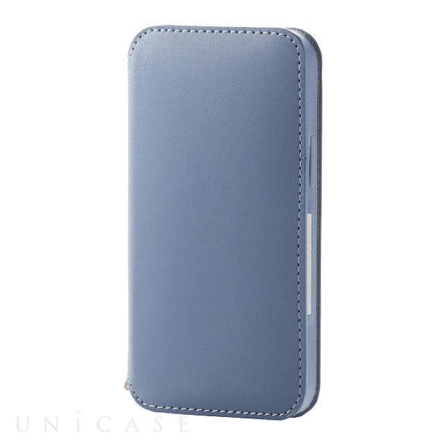 【iPhone12 mini ケース】レザーケース NEUTZ 磁石付き 手帳型 (ブルー)