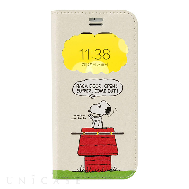 【iPhoneSE(第2世代)/8/7/6s/6 ケース】PEANUTS/フリップ窓付きダイアリーケース (スヌーピー/ドッグディッシュ)