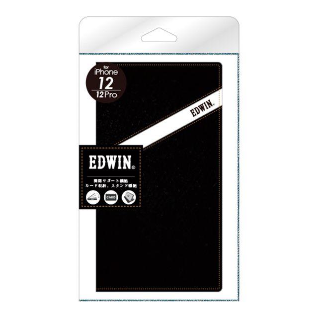 【iPhone12/12 Pro ケース】EDWIN 手帳ケース (overlineデニム/ブラック)goods_nameサブ画像