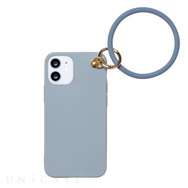 【iPhone12 mini ケース】リング付き背面ケース RING CASE (GREY)