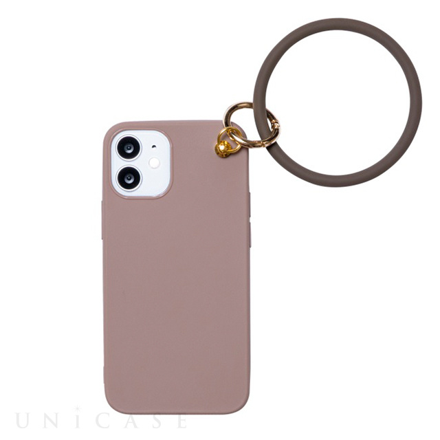 【iPhone12 mini ケース】リング付き背面ケース RING CASE (BROWN)