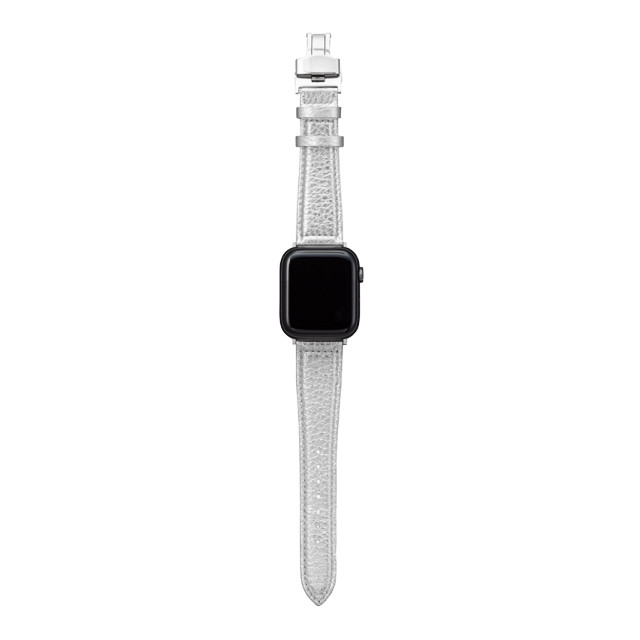 【Apple Watch バンド 49/45/44/42mm】PikaPika Leather Watchband (Silver) for Apple Watch Ultra2/SE(第2/1世代)/Series9/8/7/6/5/4/3/2/1サブ画像