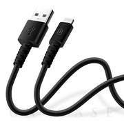充電/通信 やわらかケーブル USB-A to Lightning 0.5m (ブラック)