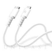 充電/通信 やわらかケーブル USB-C to Lightning 0.5m (ホワイト)