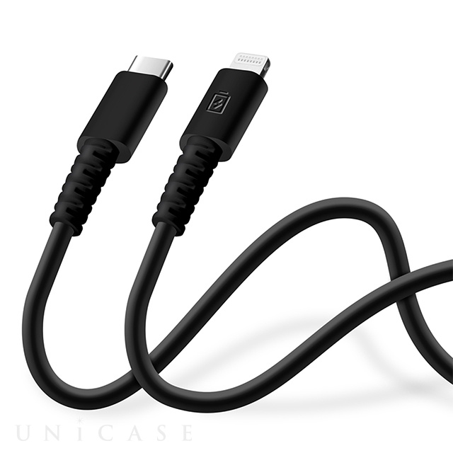 充電/通信 やわらかケーブル USB-C to Lightning 1.2m (ブラック)
