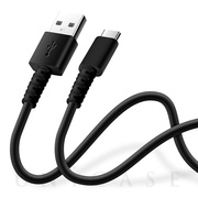 充電/通信 やわらかケーブル USB-A to USB-C 0.5m (ブラック)