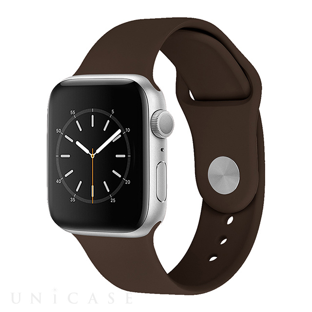 【Apple Watch バンド 41/40/38mm】シリコンバンド (ダークブラウン) for Apple Watch SE(第2/1世代)/Series9/8/7/6/5/4/3/2/1