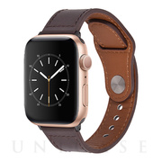 【Apple Watch バンド 49/45/44/42mm】レザーバンド (ダークブラウン) for Apple Watch Ultra2/1/SE(第2/1世代)/Series9/8/7/6/5/4/3/2/1
