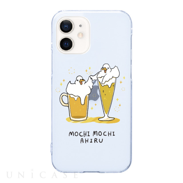 【iPhone12 mini ケース】クリアケース (あわあわアヒルビール)