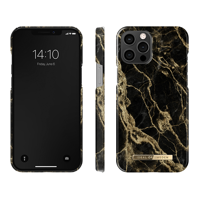 iPhone12 Pro Max ケース】Fashion Case (Golden Smoke Marble) iDEAL
