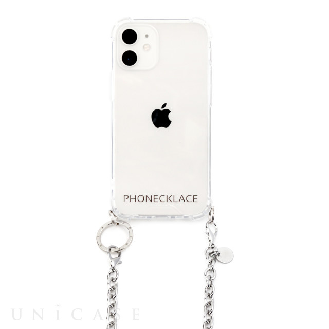iPhone12 mini ケース】チェーンショルダーストラップ付きクリアケース