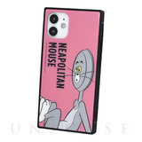 【iPhone12 mini ケース】トムアンドジェリー【FUNNY ART series】スクエアガラスケース (ピンク)