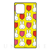 【iPhone12/12 Pro ケース】ミッフィー miffy and tulips スクエアガラスケース (イエロー)