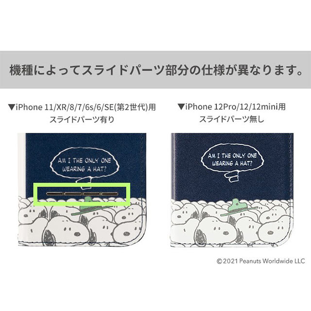 【iPhone12 mini ケース】PEANUTS/フリップ窓付きダイアリーケース (スヌーピー/ビーグル大集合)サブ画像