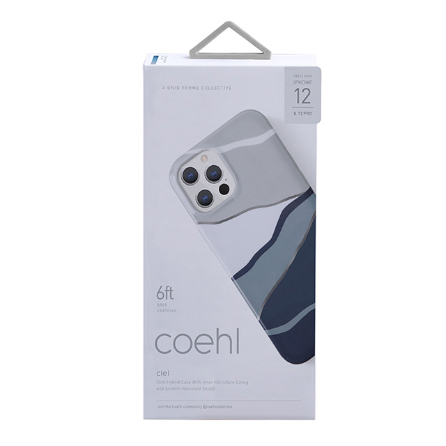 【iPhone12/12 Pro ケース】COEHL CIEL IML技術を採用 耐衝撃ハイブリット素材採用 内側にマイクロファイバー 衝撃にも傷に強い ハードケース (ブルー)サブ画像