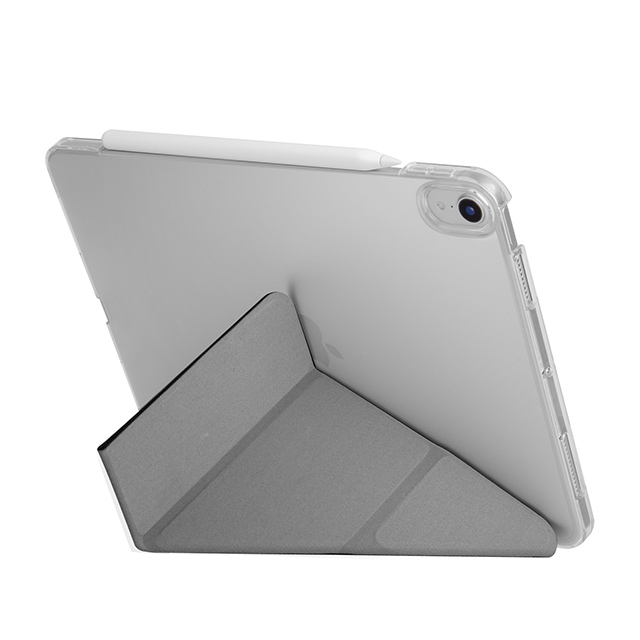 【iPad(10.2inch)(第9/8/7世代) ケース】KANVAS 耐衝撃ハイブリッド素材採用 折り畳み式スタンド 内側にマイクロファイバー ハードケース (グレー)サブ画像