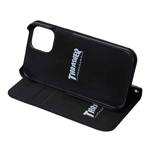 【iPhone12 mini ケース】HOME TOWN Logo PU Leather Book Type Case (BLK/WHT)サブ画像