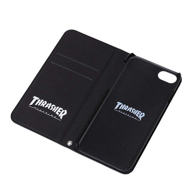 【iPhoneSE(第3/2世代)/8/7 ケース】FLAME MAGZINE Logo PU Leather Book Type Case (BLK/FLAME)サブ画像