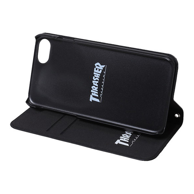 【iPhoneSE(第3/2世代)/8/7 ケース】FLAME MAGZINE Logo PU Leather Book Type Case (BLK/FLAME)サブ画像