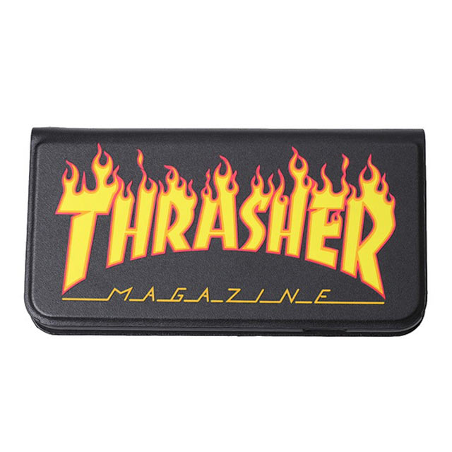 【iPhoneSE(第3/2世代)/8/7 ケース】FLAME MAGZINE Logo PU Leather Book Type Case (BLK/FLAME)サブ画像